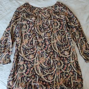 J. Crew Paisley 3/4 Sleeve Blouse XS